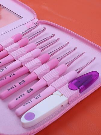 9 piezas Set gancho de croché de acero inoxidable