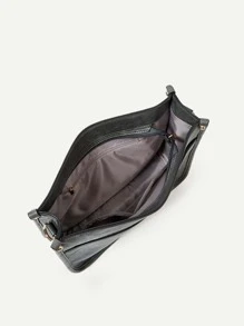 豹紋帶斜挎包女士PU皮革水桶包復古旅行肩膀錢包夏天灰色時尚包 - 灰色 - 查看 4