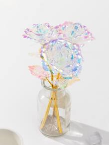 1pc Hoa hồng kim loại nhân tạo - trắng - Xem 3