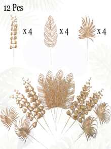 12入組人造植物 - 金色 - 查看 4