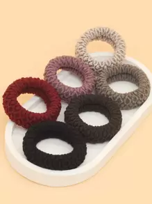 6入組實色簡約髮圈 - 彩色 - 查看 4