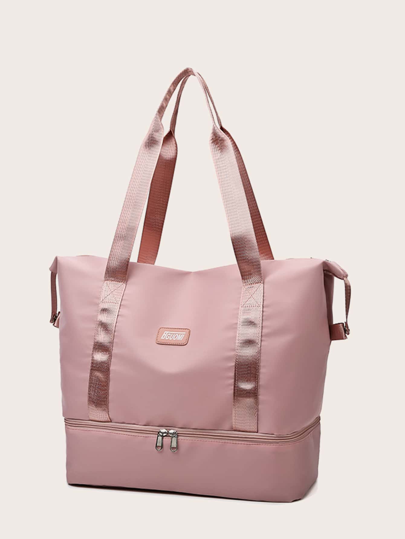 Patch Detail Duffel Bag - Pink - View 1