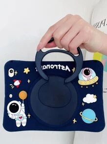 卡通宇航員圖案保護套適用於iPad - 藏蓝色 - 查看 2