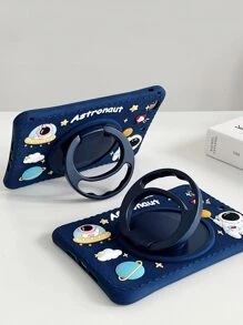 卡通宇航員圖案保護套適用於iPad - 藏蓝色 - 查看 5