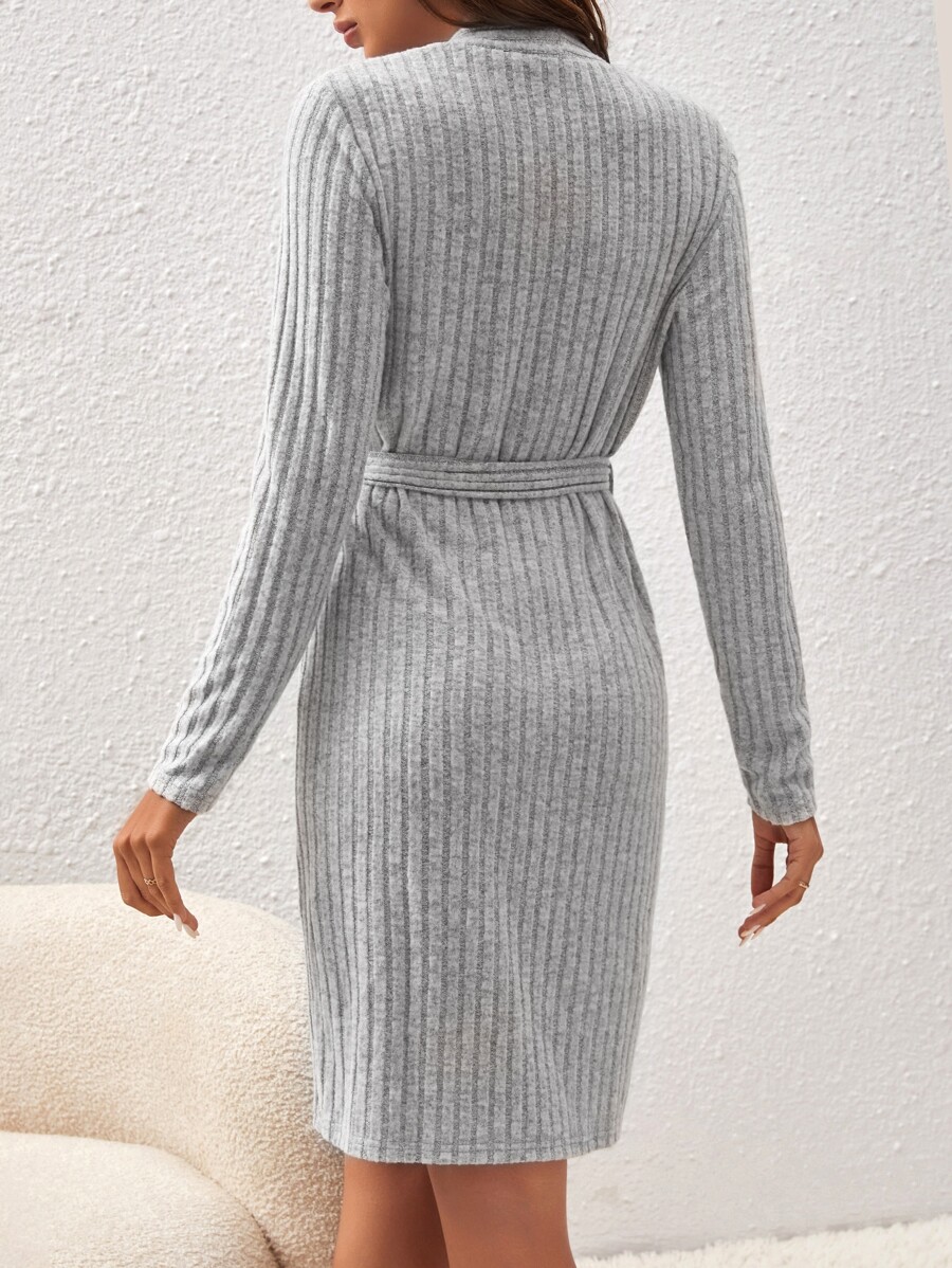 Dual Pocket Belted Lounge Robe | SHEIN USA