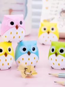 1入組貓頭鷹設計隨機卷筆刀 - 彩色 - 查看 1