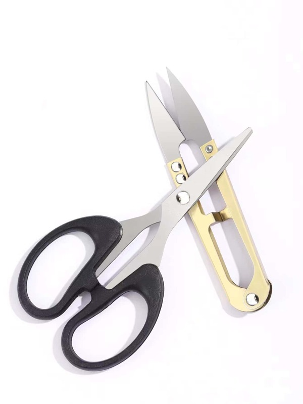 2pcs/set Stainless Steel Scissors, Multifunction Thread Scissors For DIY Sewing
