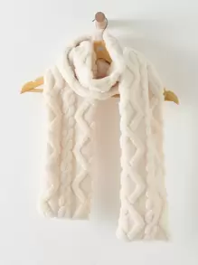 Cute 1pc Embossed Plush Scarf For Daily Women Accessories Women Winter Fall