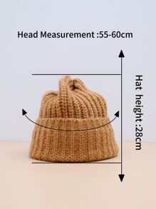Solid Cuff Beanie - Coral Orange - View 5
