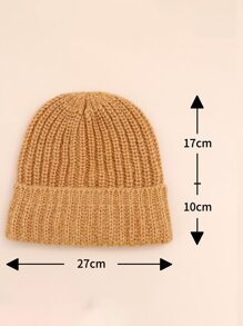 Solid Cuff Beanie - Coral Orange - View 7