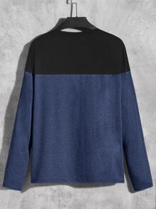 Manfinity Men Colourblock Letter Patched Tee - Navy Blue - View 2