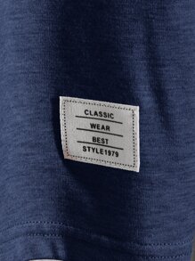 Manfinity Men Colourblock Letter Patched Tee - Navy Blue - View 3
