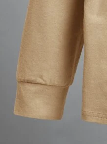 SHEIN Boys Colour Block Letter Graphic Tee - Khaki - View 4