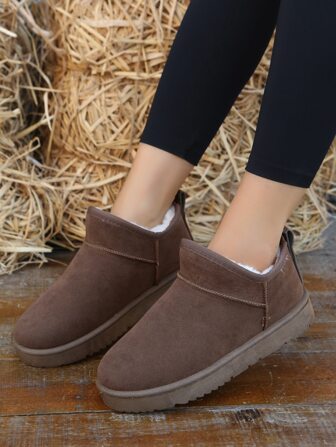 2025 Vinter Minimalistiska Termofodrade Snökängor i Konstmocka, Pälskängor