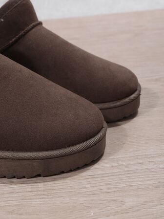 2025 Vinter Minimalistiska Termofodrade Snökängor i Konstmocka, Pälskängor