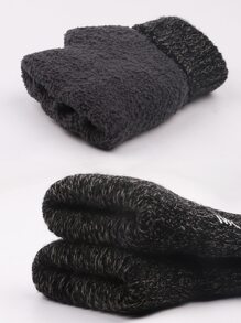 iwarm Men Letter Graphic Gloves - Multicolor - View 5