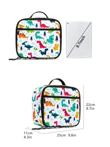 兒童卡通恐龍和樹圖案方包