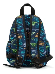 1 件男女通用可愛印花織物背包,帶襯墊背部和可調節肩帶,拉鍊開合。非常適合學校和旅行 - 藍色 - 查看 6