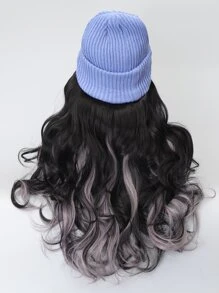 Long Body Wave Synthetic Wig With Hat - Multicolor - View 6