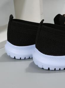 Zapatos con diseño de cadena sin cordones - Negro - Ver 6