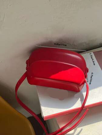 Mini Neon-red Flap Saddle Bag