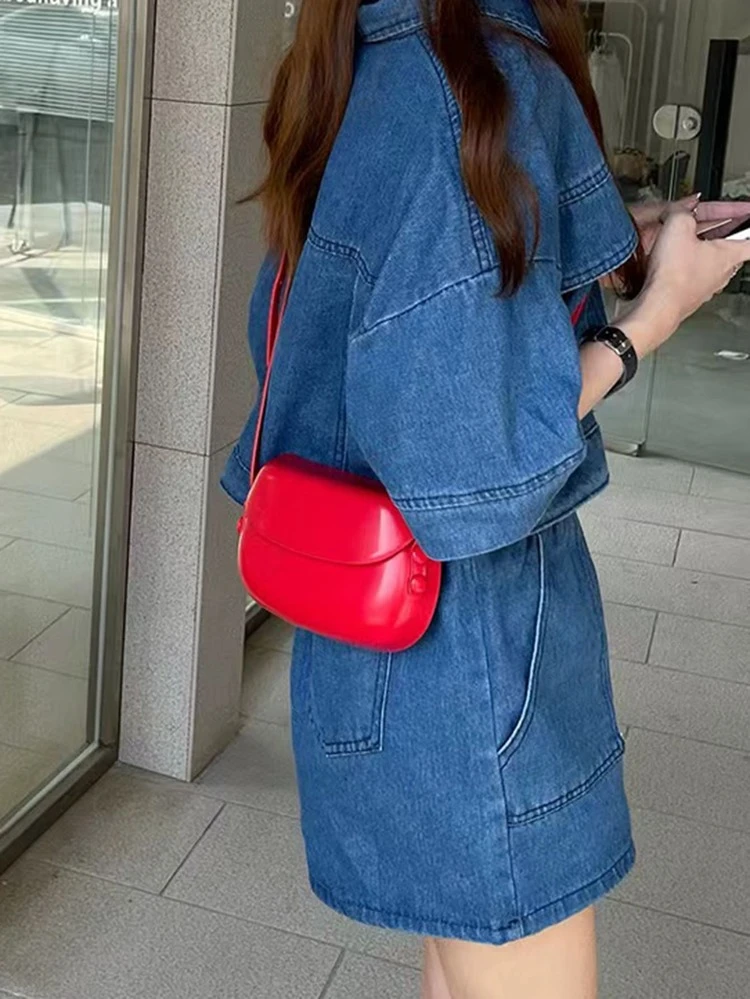 Mini Neon-red Flap Saddle Bag