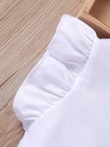 SHEIN Toddler Girls Heart & Rainbow Print Ruffle Trim Belted Dress - Multicolor - View 5