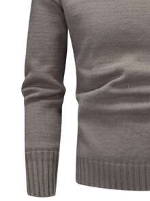 Manfinity Men Turtleneck Drop Shoulder Thermal Sweater - Mocha Brown - View 4