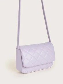 Girls Quilted Flap Square Bag