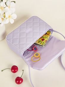 Girls Quilted Flap Square Bag