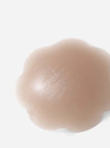 4pcs Solid Nipple Cover With 1roll Breast Tape - Apricot - View 4