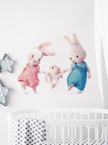 Sticker mural design lapin de dessin animé Pâques - Multicolore - Voir 4