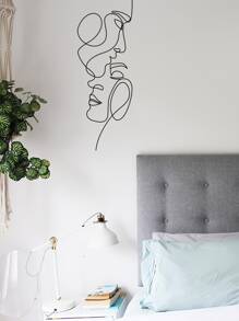 1入組抽象人物圖案牆貼 - 黑色 - 查看 2