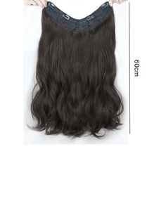 Clip In Long Body Wave  Synthetic Hair Extension - Black - View 3