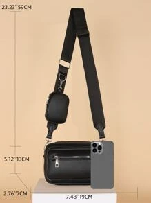 Men's Crossbody Bag Sling Bag Square Bag Mini With Coin Case Waterproof With Adjustable Strap Travel Essentials Summer Bag Festival For Hiking Outdoor Commute PU Leather Vintage Casual Shoulder Bag Side Bag Students School Supplies Fall Messenger Bag For Man Cylinder Bag Old Money Christmas Purse Holiday Thanksgiving Chest Bag Leather Bag Hobo Bag Hip Bag Gifts Tote Bag Men Bag Gifts For Men Retro Bag Valentine Day Black Bag Holiday Essentials Bag For Men Camping Sling Bag For Men Stickers Bags Winter Back To School Valentines Gifts Valentine Gifts For Men Vintage - Black - View 6