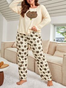 Schattig Spotprent Grote maten pyjama sets