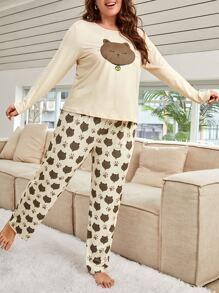 Schattig Spotprent Grote maten pyjama sets