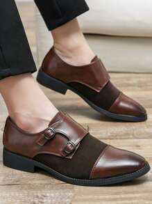 Hombres Zapatos de monje con doble hebilla - Marrón - Ver 1