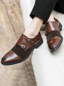 Hombres Zapatos de monje con doble hebilla - Marrón - Ver 2