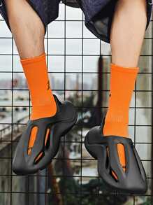 Cool Vented Clogs For Men, Cut Out Design EVA Clogs - Black - View 3