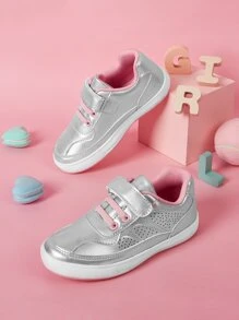 女孩金屬質感魔術貼板鞋 - 彩色 - 查看 1