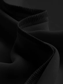 SHEIN MOD Trumpet Sleeve Bow Front Ruffle Hem Shirt Dress - Black - View 5