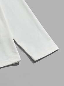 Manfinity Hombres Camiseta con estampado de letra de manga raglán - Blanco - Ver 4