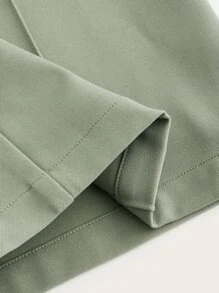 SHEIN MOD High Waist Straight Leg Pants - Mint Green - View 3