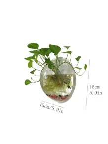 1pc Clear Wall Mounted Plant Pot, Simple Plastic Hanging Plant Container For Household