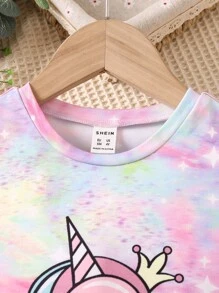 SHEIN Cô Gái Trẻ Nhuộm buộc Hoạt hình Giải trí Dễ thương Kỳ lân Vòng cổ Tay thường 2 cái/bộ Cho mùa hè - Nhiều màu - Xem 4