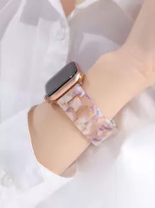 1 件 CNC 树脂雕刻 Apple Watch 表带，可调节尺寸以适合手腕，防水耐用，兼容 Apple Watch Ultra 2/1、SE、S10/9/8/7/6/5/4/3/2/1 38/40/41/42/44/46//45/49mm - 彩色 - 查看 3