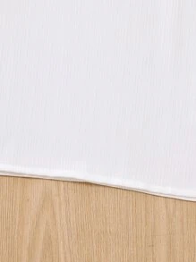 SHEIN Girls Puff Sleeve Lace Trim Keyhole Back Blouse - White - View 5