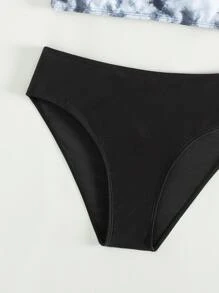 少女扎染交叉后背比基尼套装夏季海滩