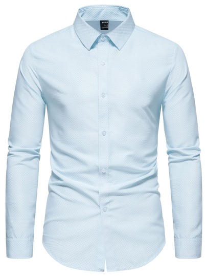 Guys Allover Plaid Print Button Up Shirt